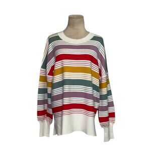 Etcyy multicolor stripe sweater size large